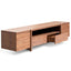 Lowline 2.1m Entertainment TV Unit In Walnut - Timber Legs