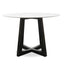 1.15m Round Marble Dining Table - Black Base